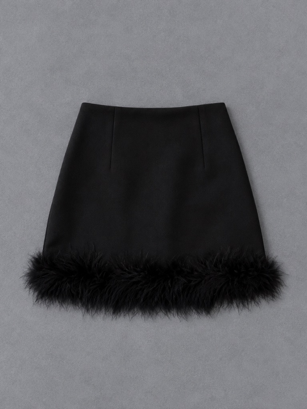 NBD Black Feather Trim Mini Skirt – Size XS
